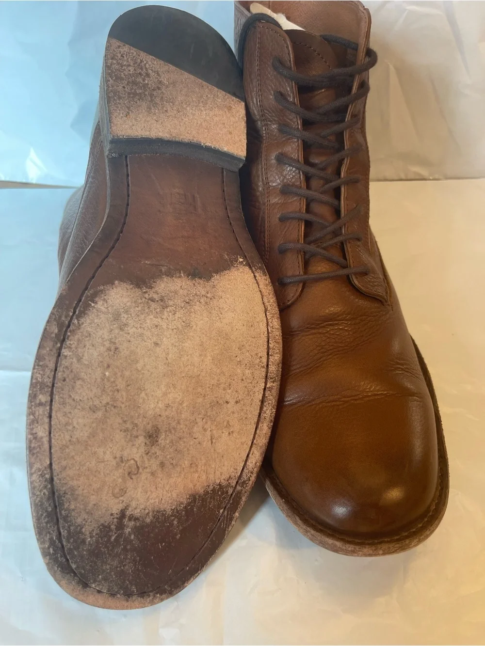 Frye Men's Phillip Lace Up Boots Cognac Leather Size 10.5D 3487883-COG